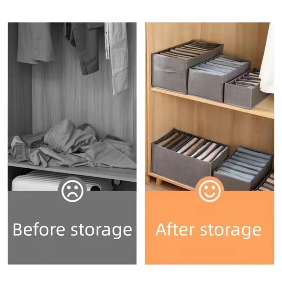 3 Pack Jeans Compartment Storage Closet Organizer Clothes Separation Box Divider - Picture 2 of 5